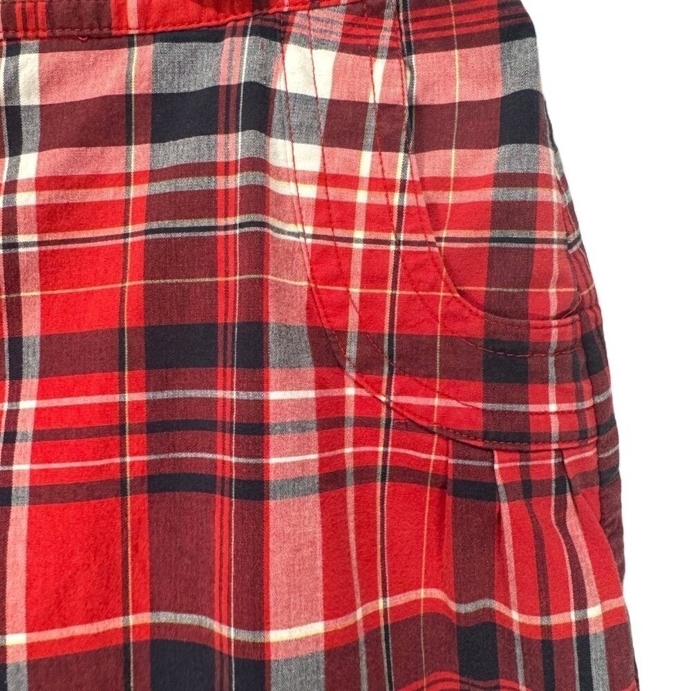 Christopher & Banks Red Plaid Skort Size 12 Stretch Pull-On Golf Preppy Classic - Picture 5 of 8